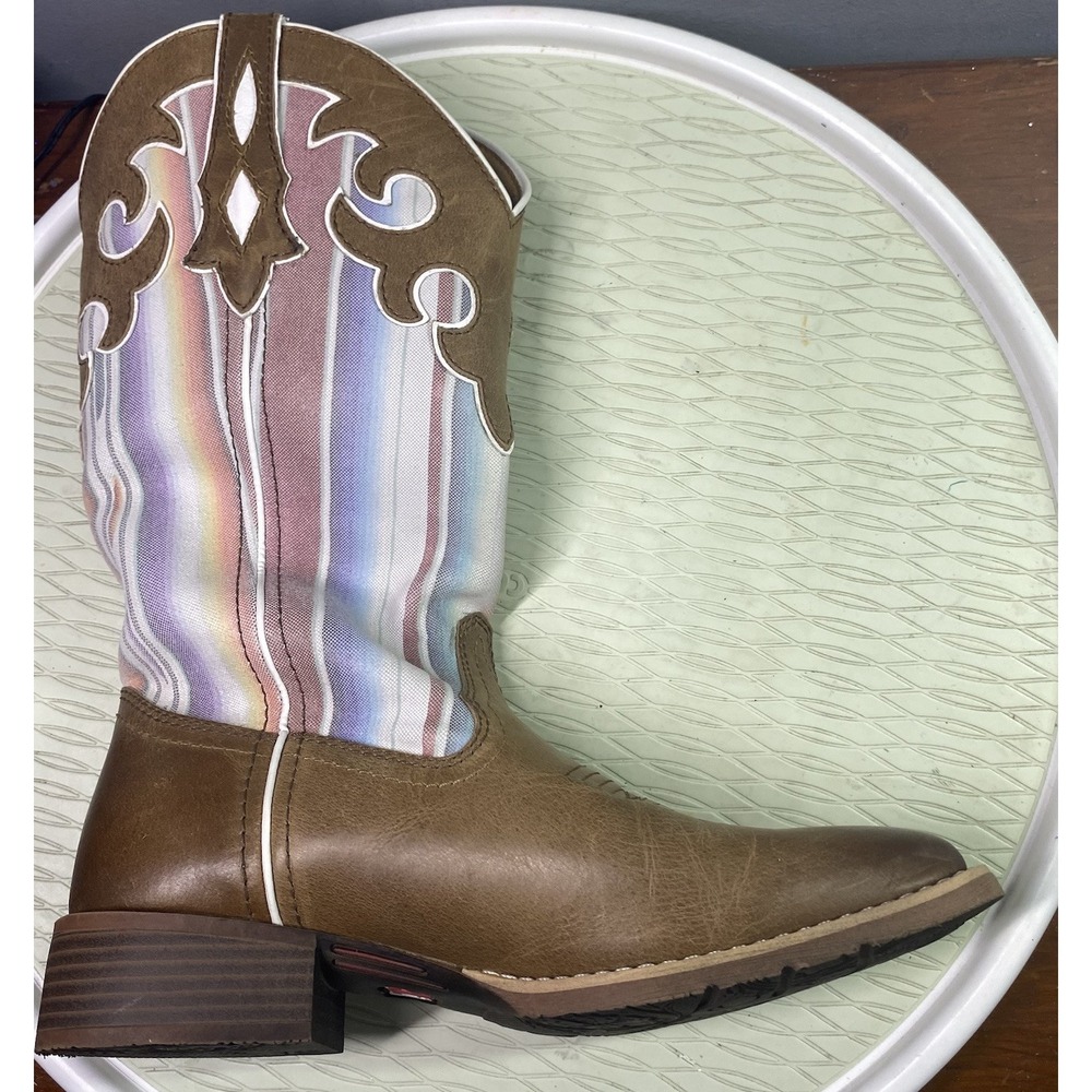 Justin Womens Leather Lattie Brown Cowboy Boots Cowgirl Riding‎ Biker 9.5B NWT - Picture 10 of 13